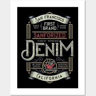 First Brand Sanforized Denim California Posters and Art